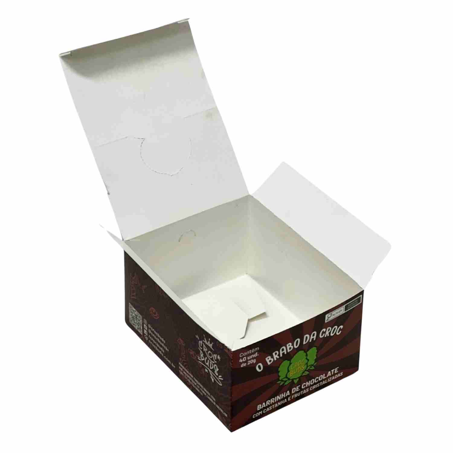 Embalagem display expositora para barrinha de chocolate (12 x 15,1 x 8 cm) Personalizada
