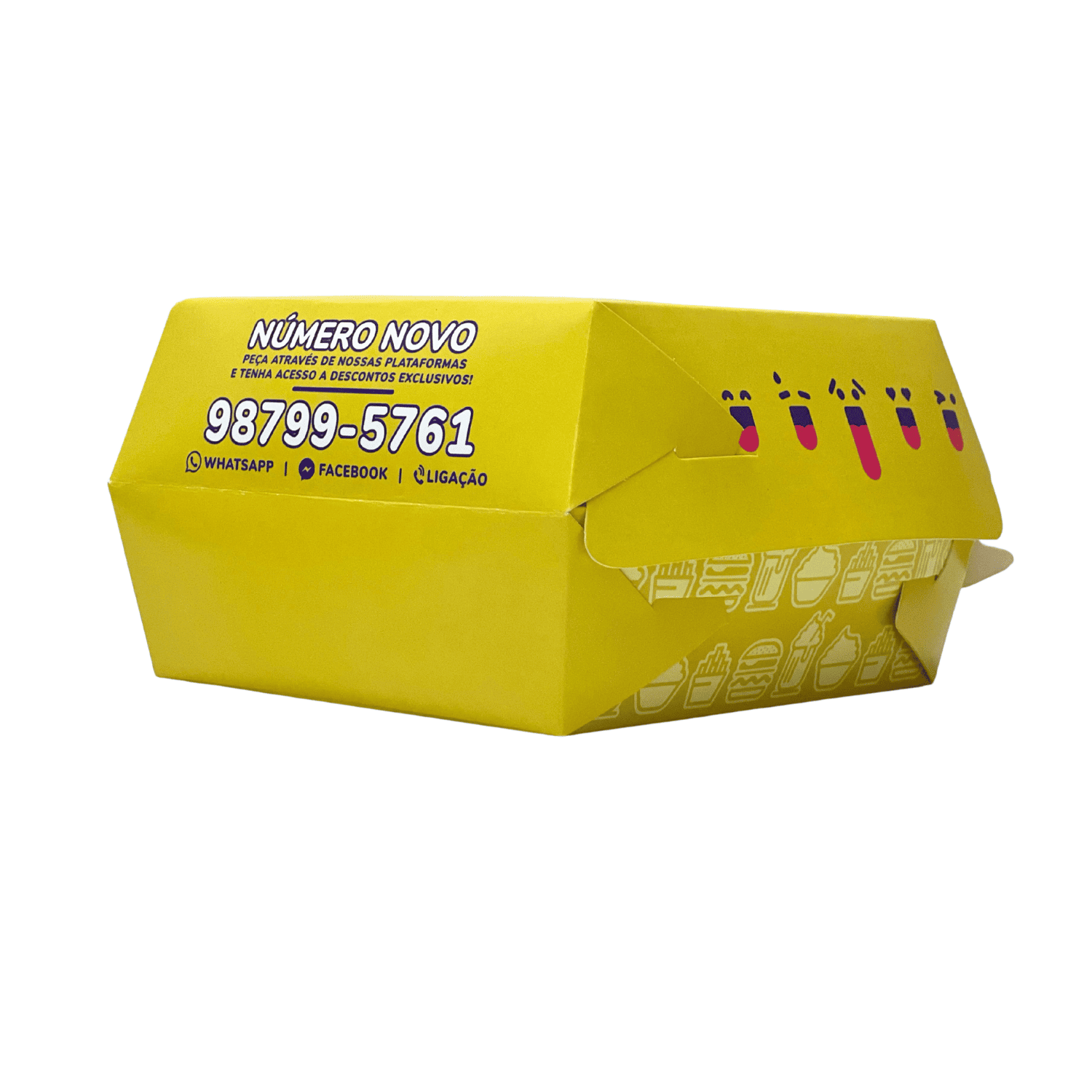 Embalagem Caixa para Lanche tipo Mc (11 x 10,5 x 7,8 cm) Personalizada