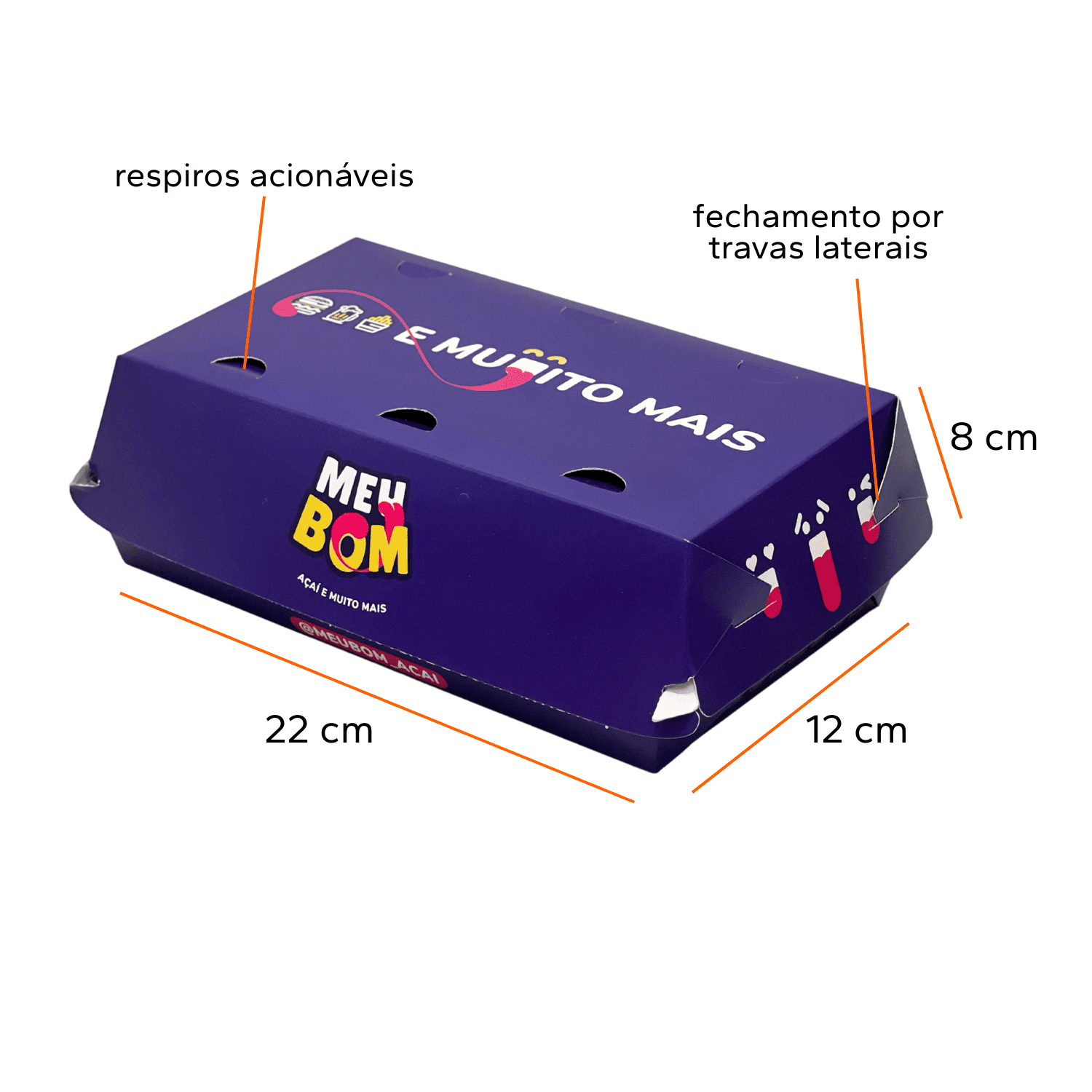 Embalagem Para Porção, Fritura (22 x 12 x 8 cm) Personalizada