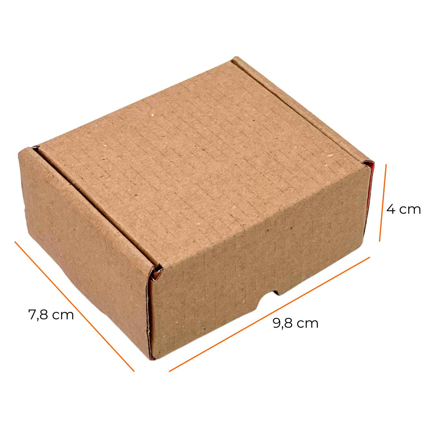 Caixa Correios / E-commerce Empastada (9,8 x 7,8 x 4 cm) Vermelha - 50 Unidades