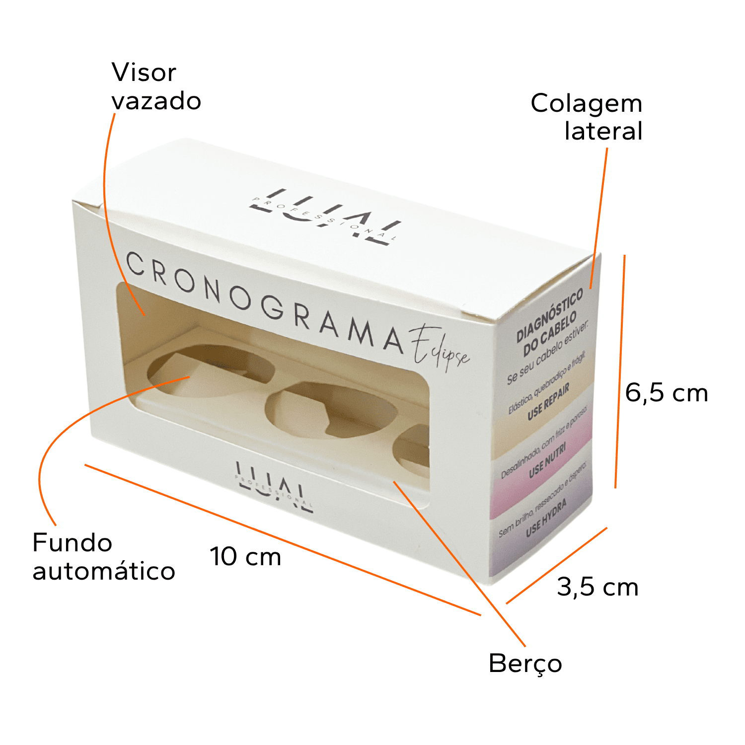 Embalagem para Kit de Ampola (11,8 x 4,4 x 6,5 cm) Personalizada