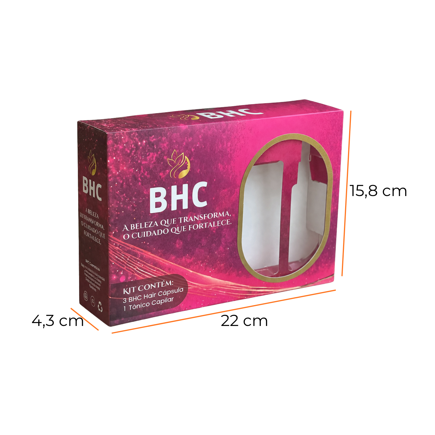 Embalagem para Kit Cosmeticos (20 x 6 x 15 cm) Personalizada