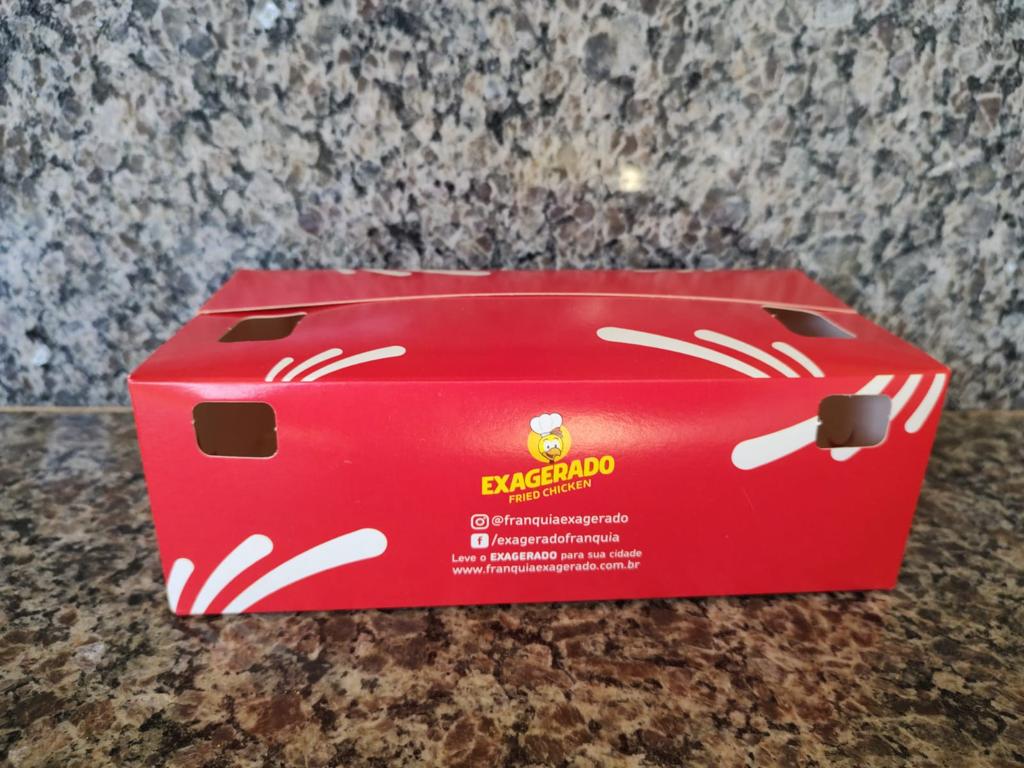 Embalagem Frango Frito e Frituras (21 x 11 x 7 cm) 200 Unidades *VENDA SOMENTE PARA FRANQUEADOS EXAGERADO*