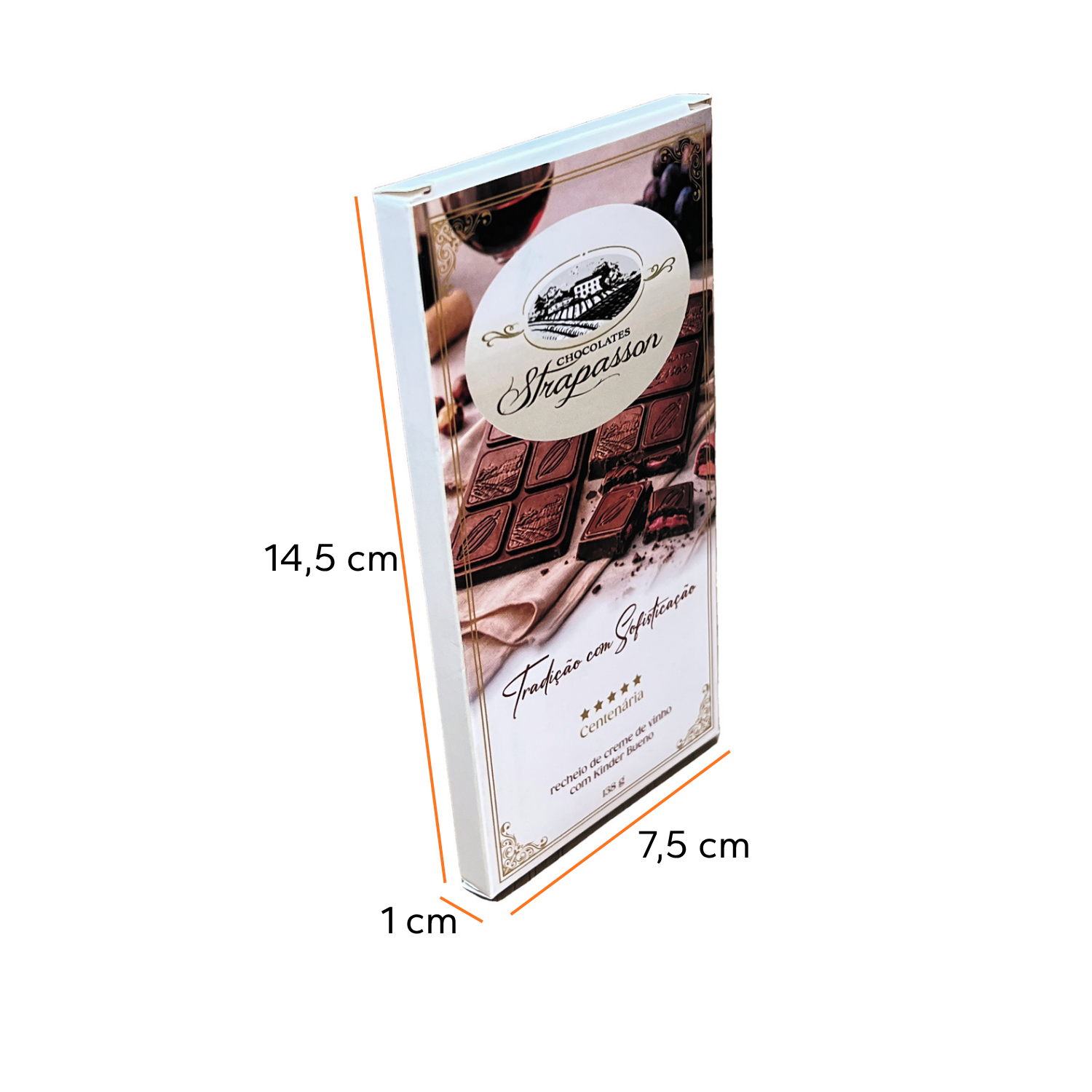 Embalagem para Barra de Chocolate (7,5 x 1 x 14,5 cm) Personalizada