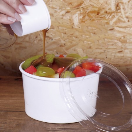 Pote Branco de Papel Biodegradável 360ml s/ tampa - 600 unidades