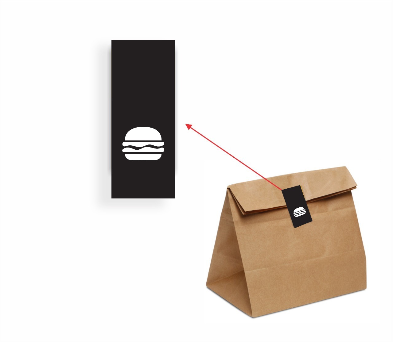 Lacre adesivo (10 x 4 cm) Hamburgueria - 1 Mil Unidades