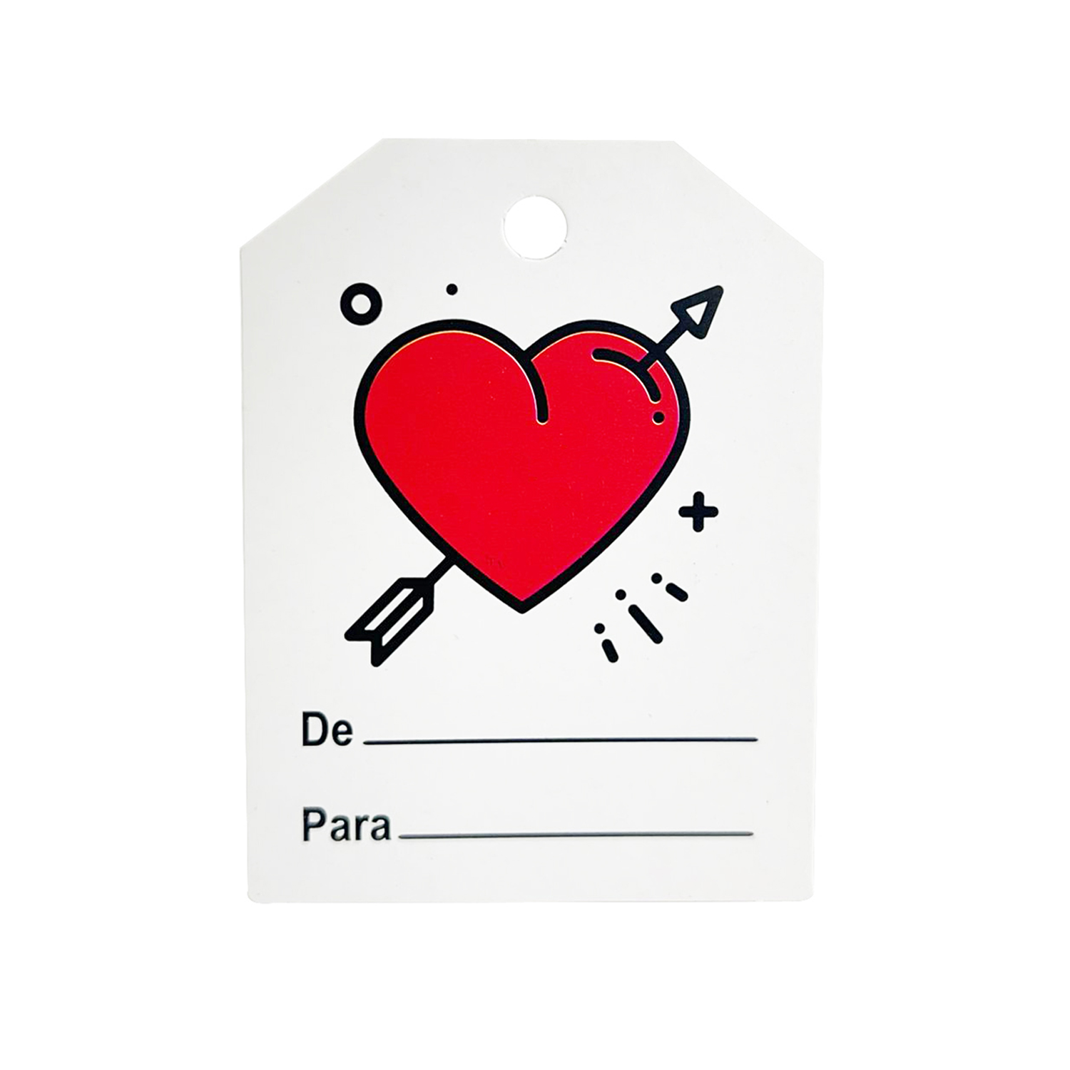 Tag Chanfrada Coração Vermelho (5 x 7,5 cm) - 100 Unidades