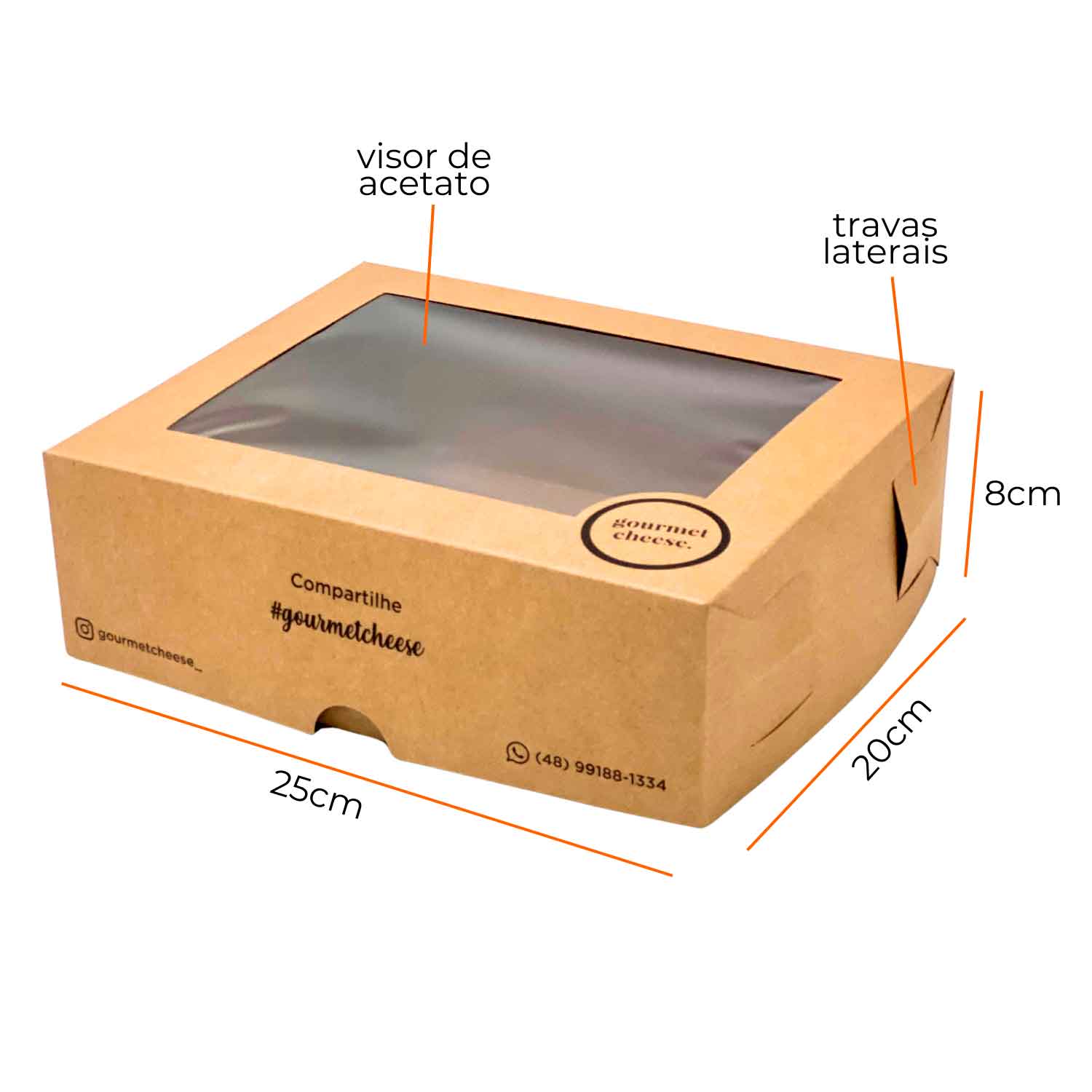 Embalagem Kraft Multiuso (25 x 20 x 8 cm) Personalizada