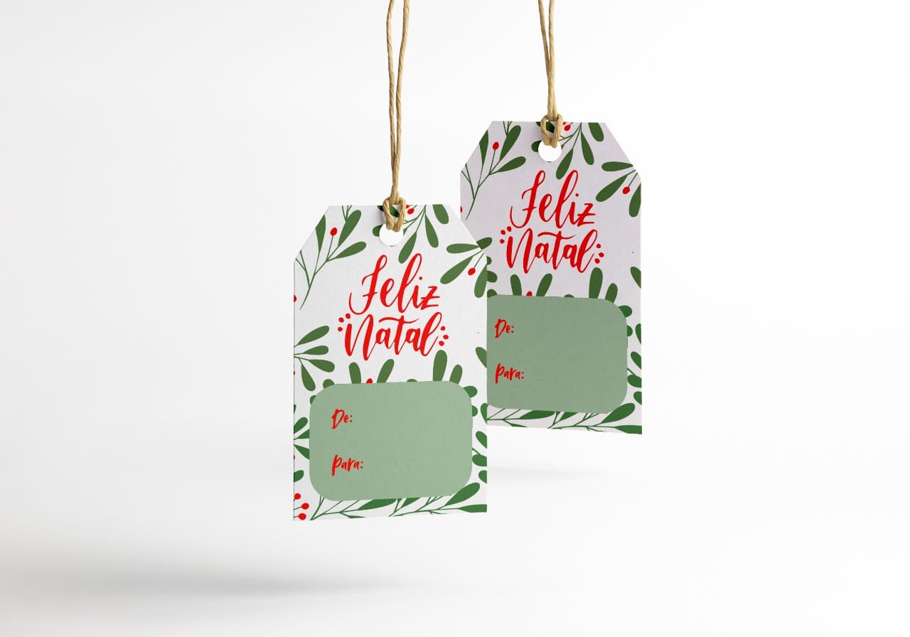 Tag Folhas de Natal - 100 Unidades