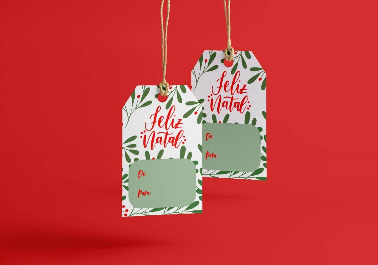 Tag Folhas de Natal - 100 Unidades