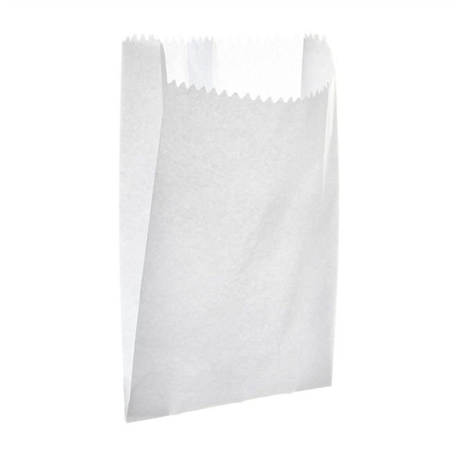 Saquinho Papel Viagem (13,5 x 6,5 x 25,5 cm) Antigordura Branco - 500 Unidades
