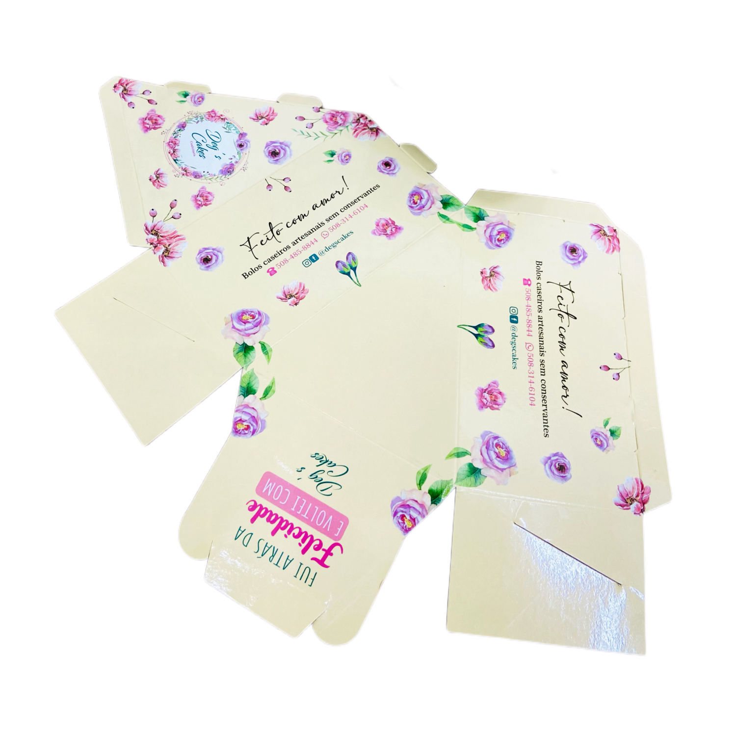 Embalagem Bolo Fatia s/ Berço (13 x 10 x 7,5 cm) Personalizada