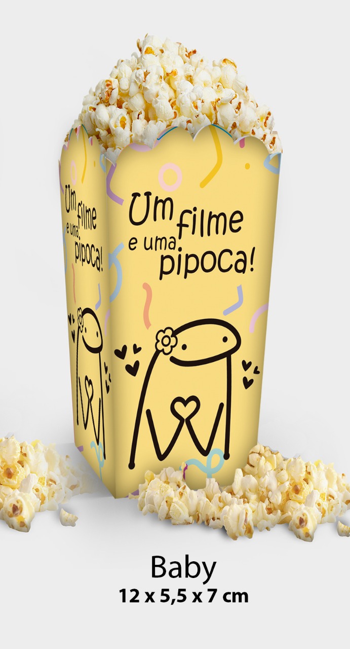Caixinha de Pipoca Baby Flork (5,5 x 5,5 x 12 cm) - 100 unidades