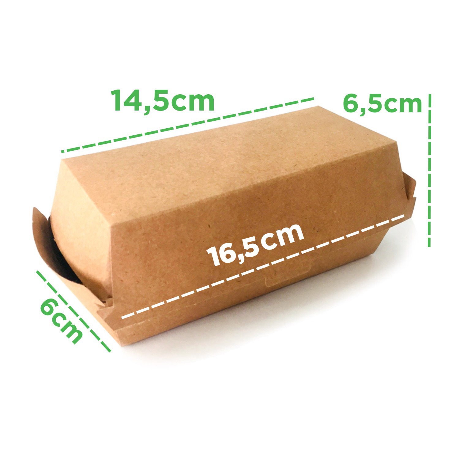 Embalagem Baguete Hot Dog Junior, Sanduíche (14 x 6 x 6,5 cm) - 100 Unidades