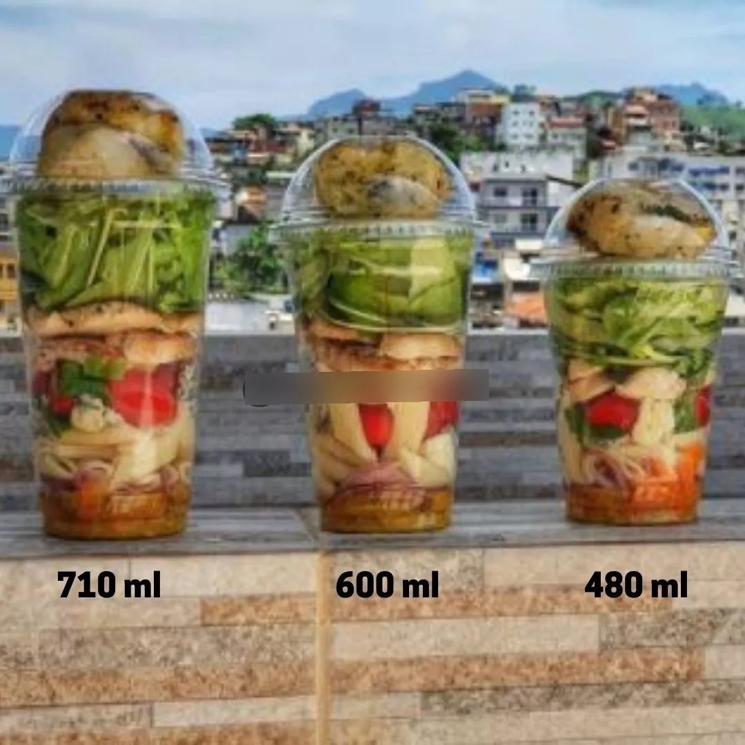 Copo Bolha 600ml c/ Tampa Sem furo - 100 unidades