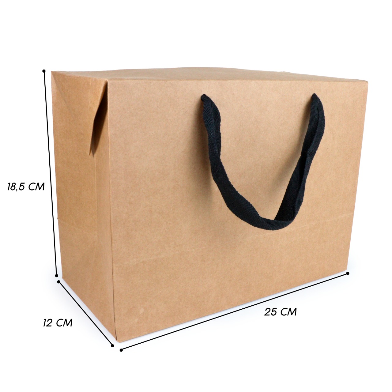 Caixa Sacola Kraft M (25 x 12 x 18,5 cm) - 50 unidades