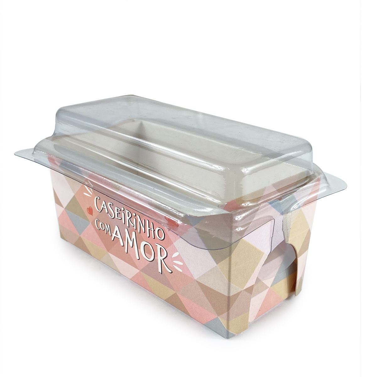 Forma Forneável, Caseirinho, Bolo 100g c/ Tampa Com Amor - 100 Unidades