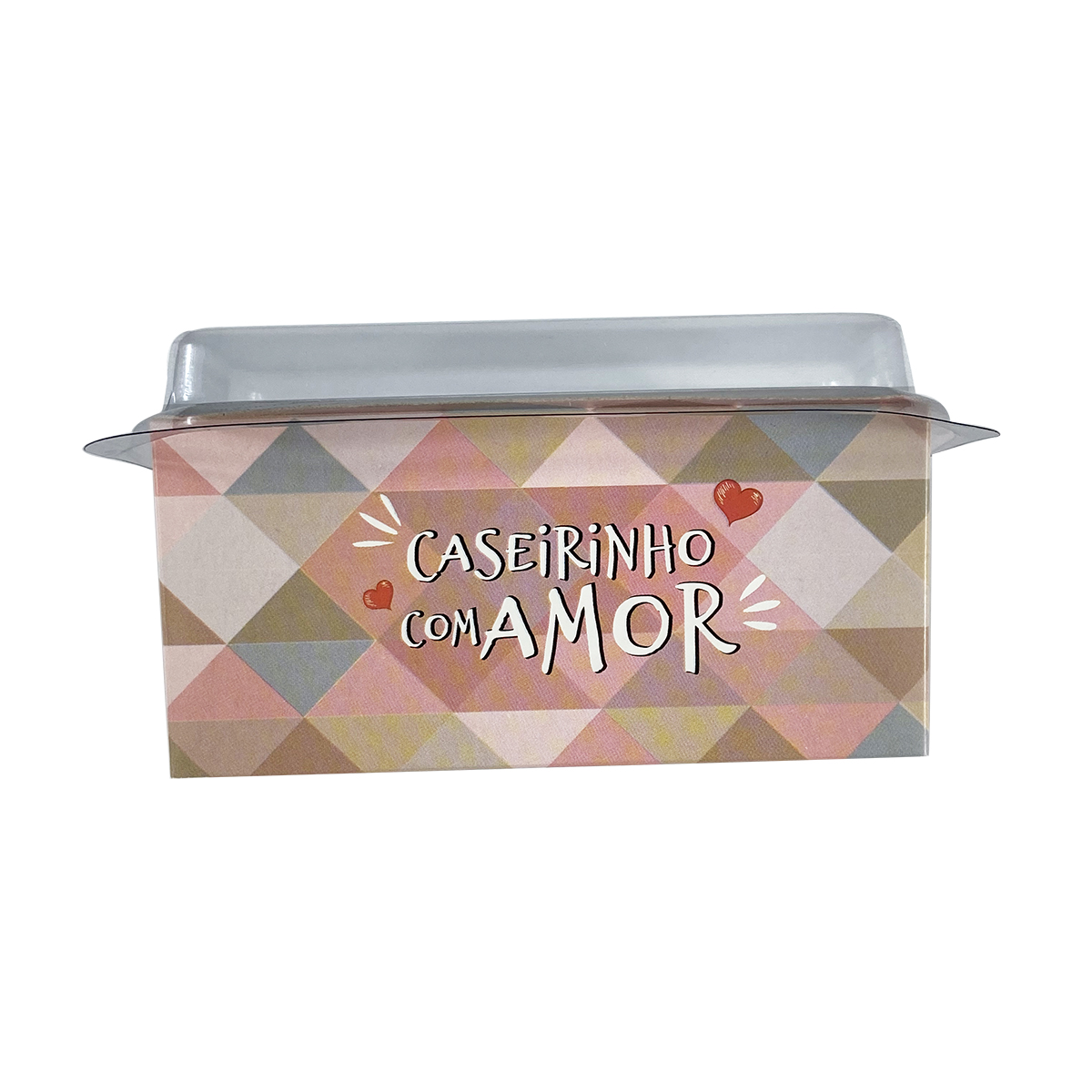 Forma Forneável, Caseirinho, Bolo 100g c/ Tampa Com Amor - 100 Unidades