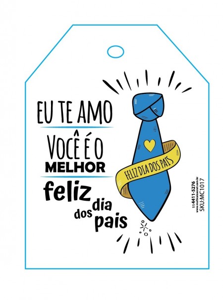 Tag (8 x 6 cm) Dia dos Pais - 100 unidades