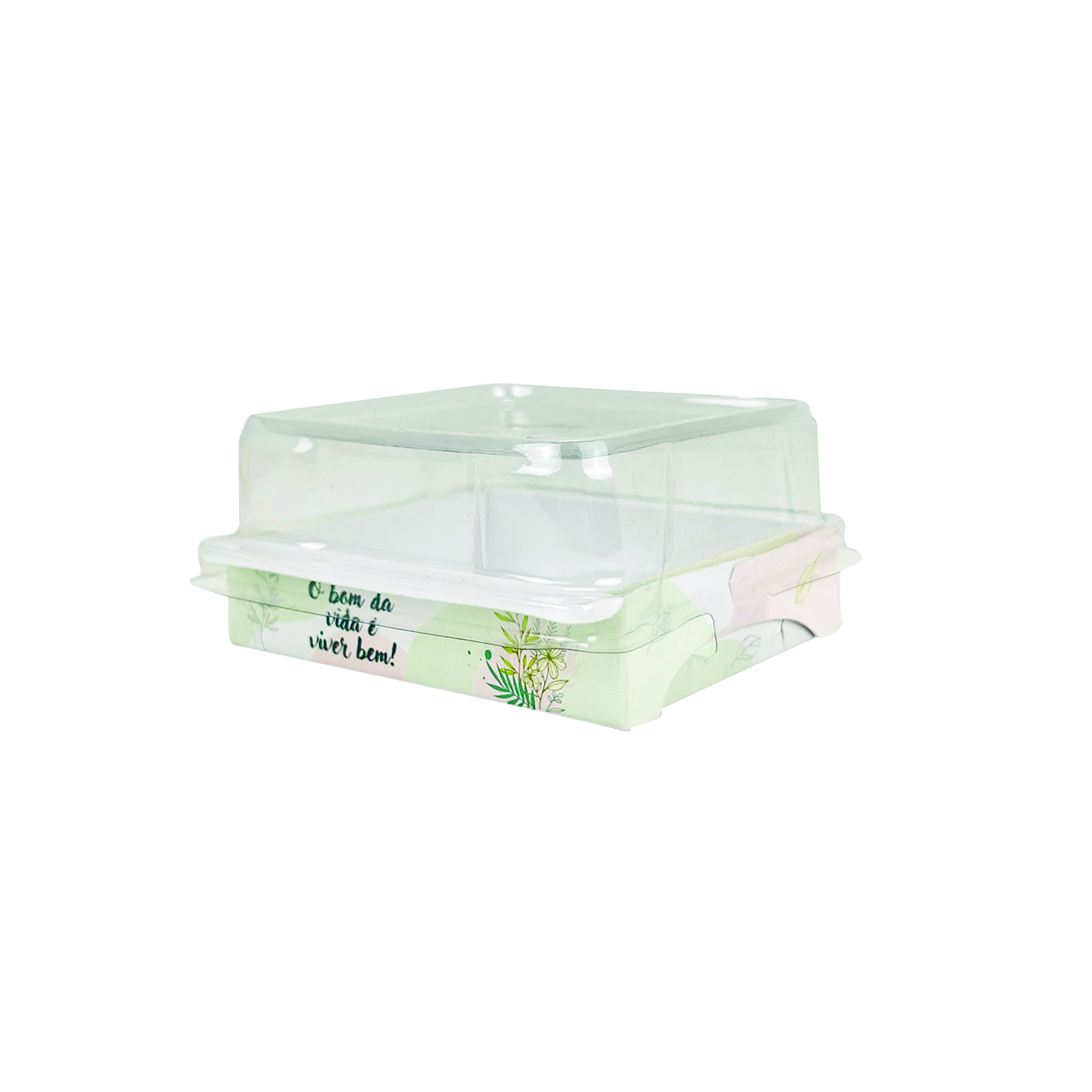 Forma forneavel para Brownie (8,5 x 7 x 2 cm) c/ Tampa Pet - 100 unidades