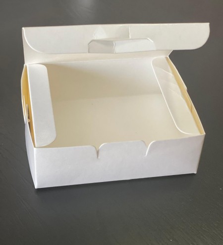 Embalagem Bolo Fatia retangular c/ Plastificação (12 x 10 x 4 cm) Branca - 100 Unidades