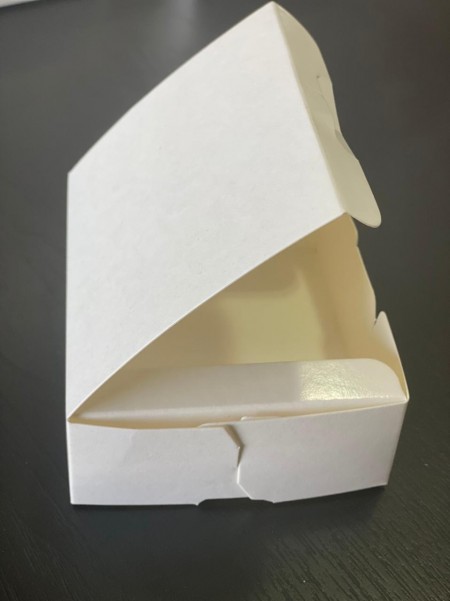 Embalagem Bolo Fatia retangular c/ Plastificação (12 x 10 x 4 cm) Branca - 100 Unidades
