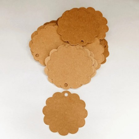 Tag Kraft (7,5 x 7,5 cm) redonda - 100 unidades