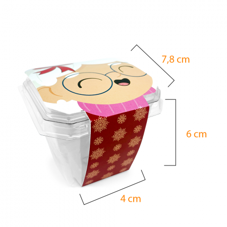 Cinta multiuso Natal pão de mel/bolo no pote (32 x 5,5cm) Mamãe Noel - 100 unidades