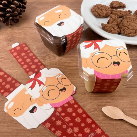 Cinta multiuso Natal pão de mel/bolo no pote (32 x 5,5cm) Mamãe Noel - 100 unidades