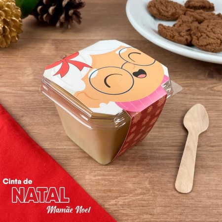 Cinta multiuso Natal pão de mel/bolo no pote (32 x 5,5cm) Mamãe Noel - 100 unidades