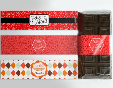 Cinta Barra Para Chocolate Barra (24 x 6 cm) 100 unidades Feito com Amor