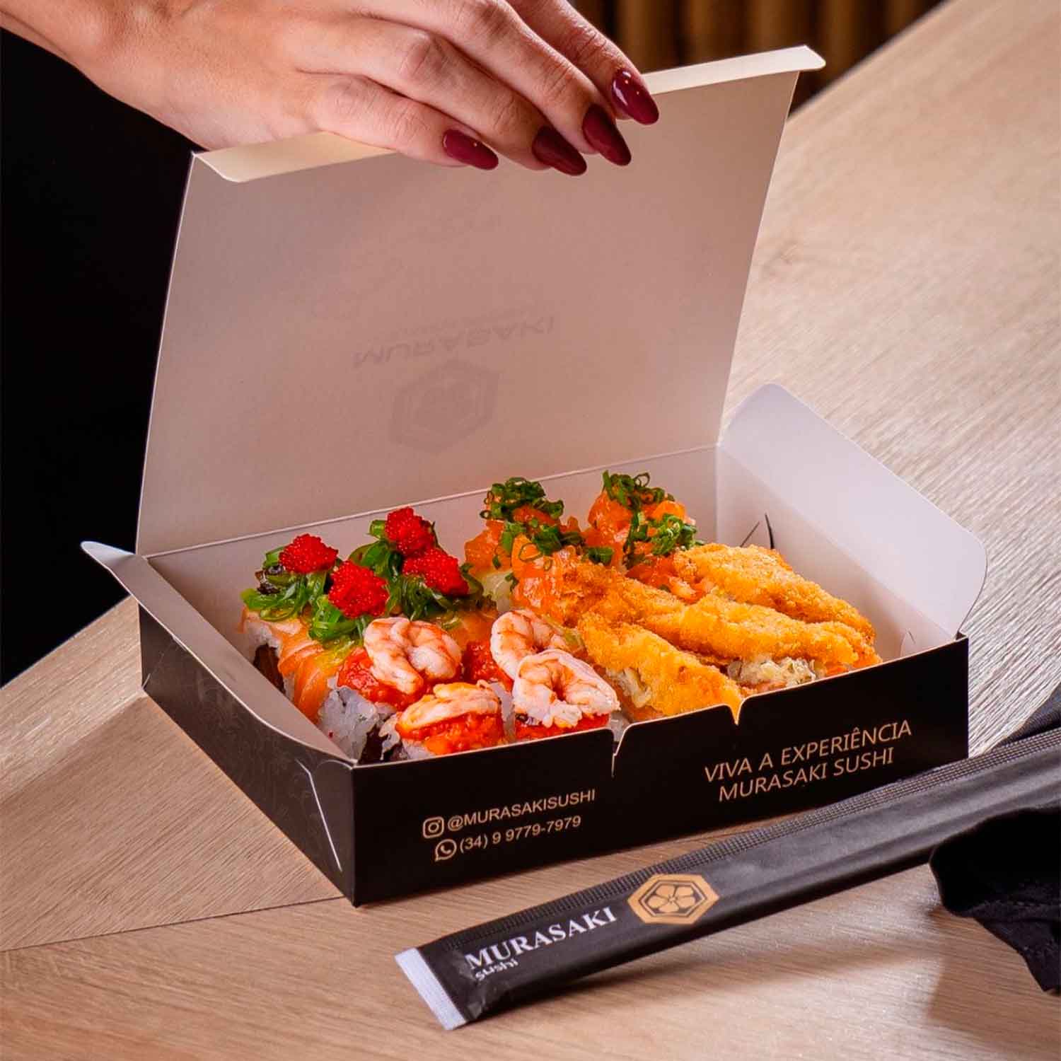 Embalagem para Sushi e Combinados (18 x 15 x 4 cm) Personalizado