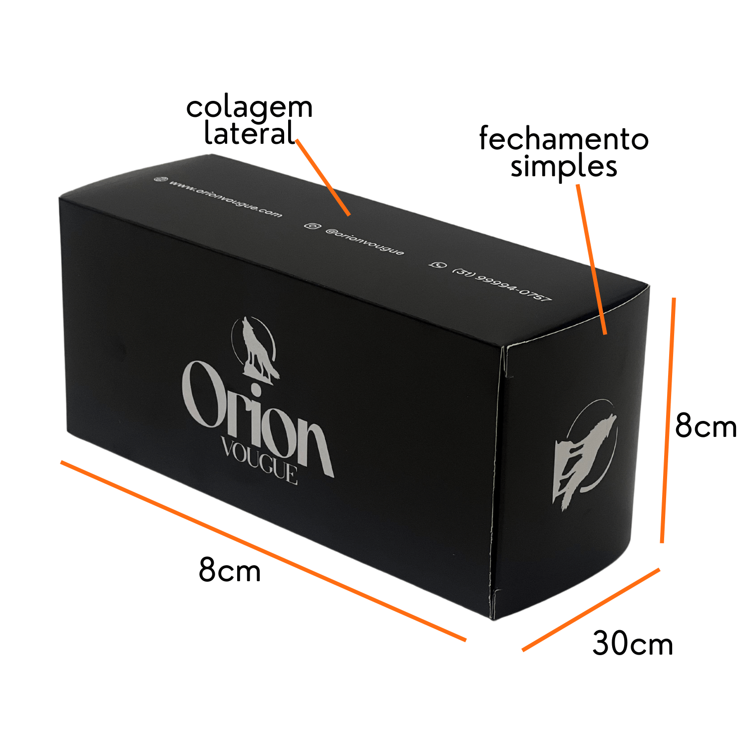 Embalagem Caixa para Óculos (18,5 x 8,5 x 7 cm) Personalizada