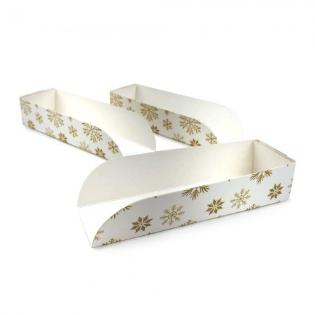 Embalagem para Churros, bomba chocolate, Eclair ( 14 cm ) Flocos Dourado - 100 Unidades