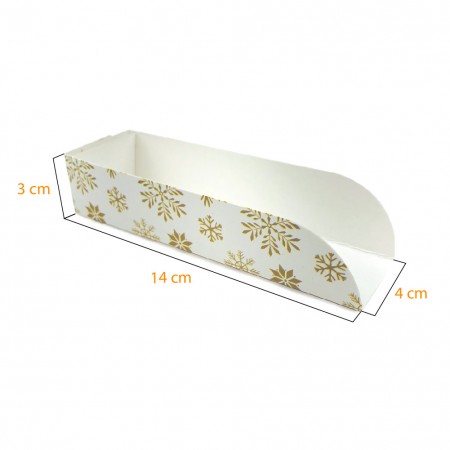 Embalagem para Churros, bomba chocolate, Eclair ( 14 cm ) Flocos Dourado - 100 Unidades
