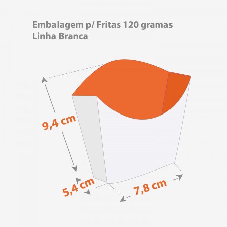 Embalagem para Batata Fritas 120 gramas I Montagem automática Lisa Kraft - 100 Unidades