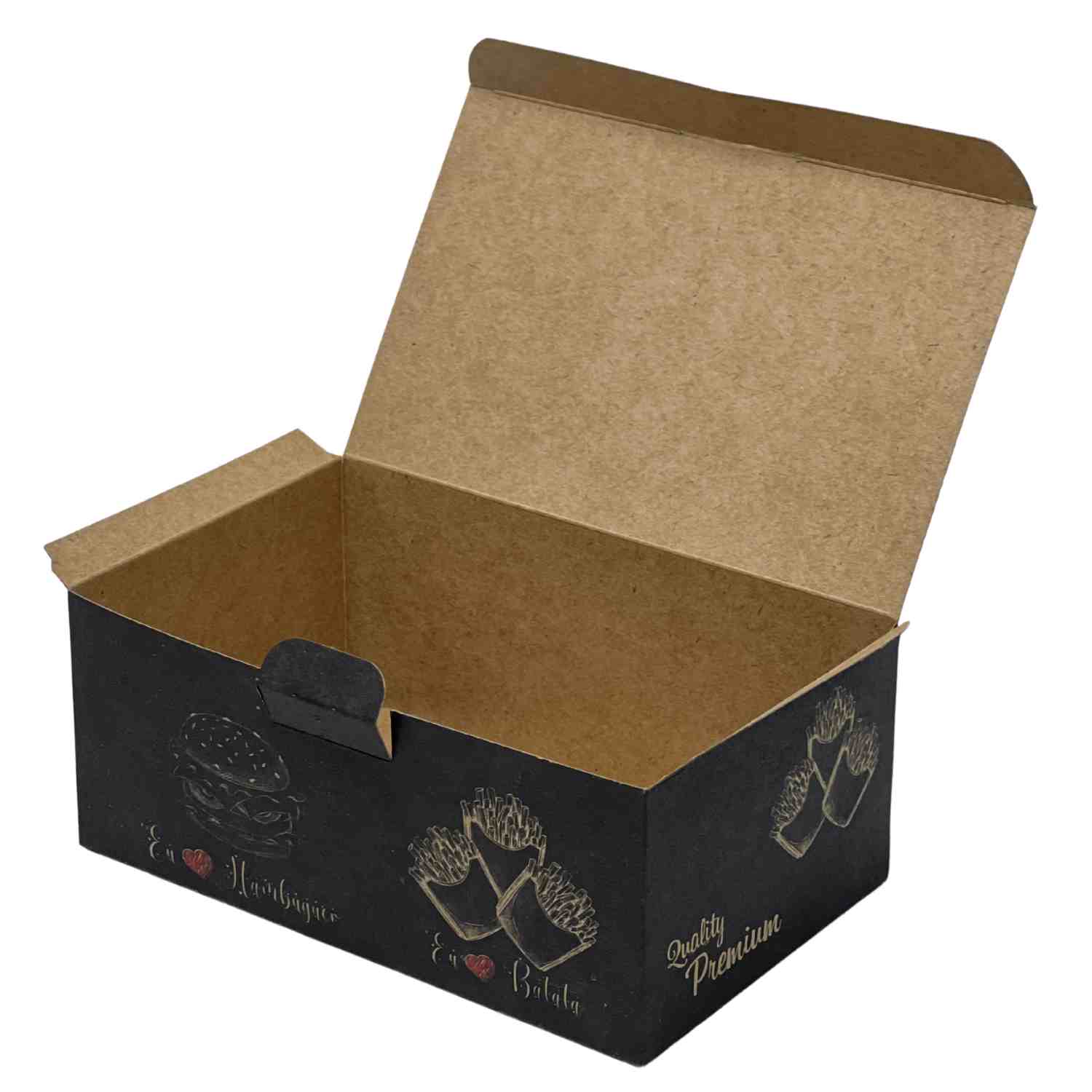 Embalagem Delivery | Caixa para Combos (Hambúrguer e Batata Frita) - 50 unidades