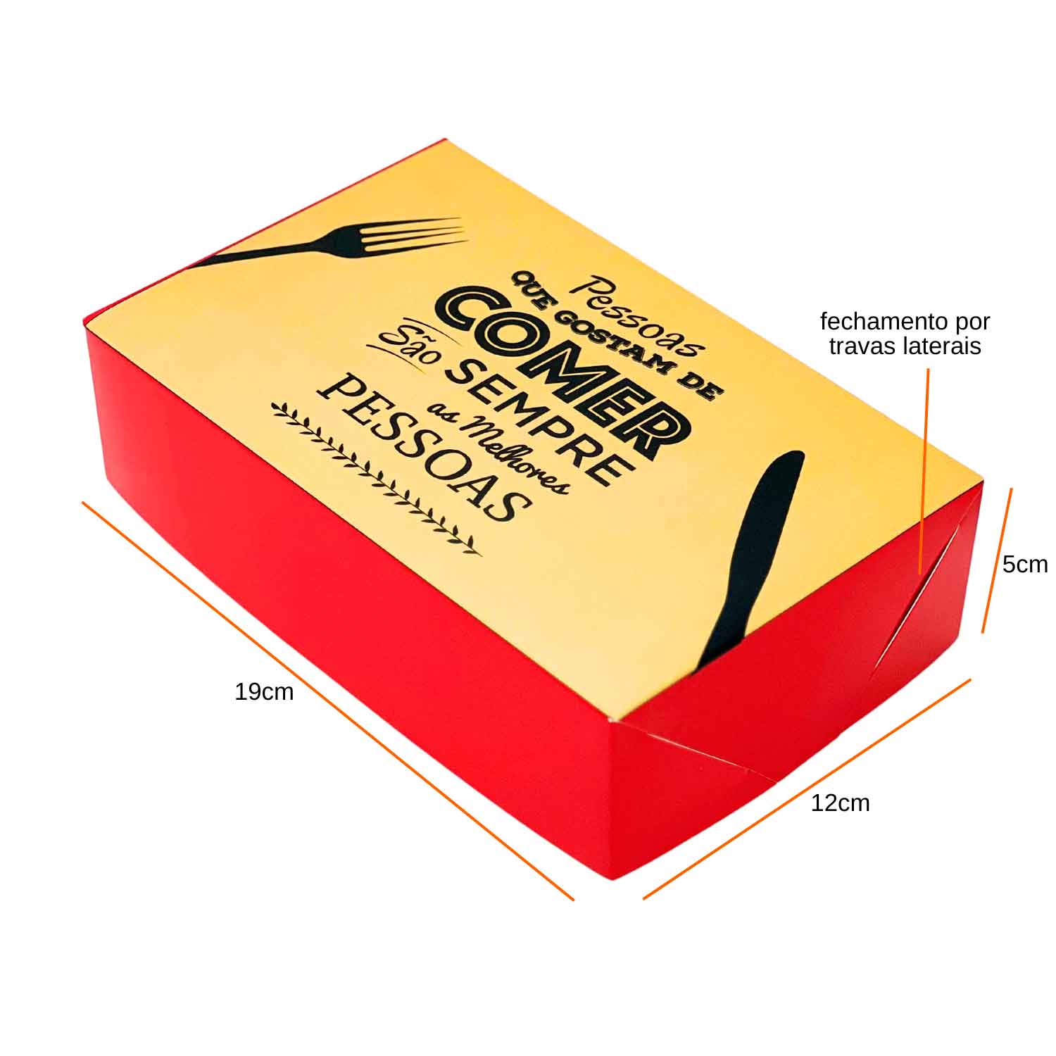 Embalagem Caixa p/ Docinhos ou Salgadinhos(19 x 12 x 5 cm) Melhores Pessoas - 100 unidades