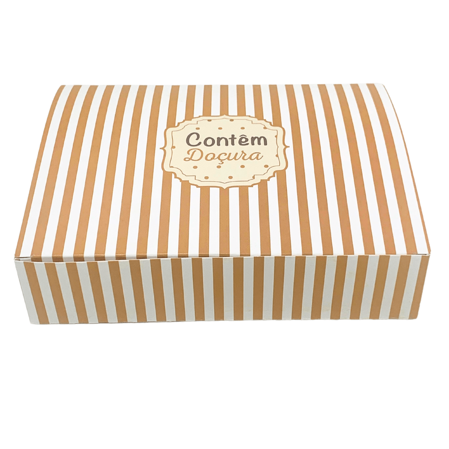 Caixa Brigadeiro p/ 12 doces c/ berço Dourado Doçura - 100 unidades
