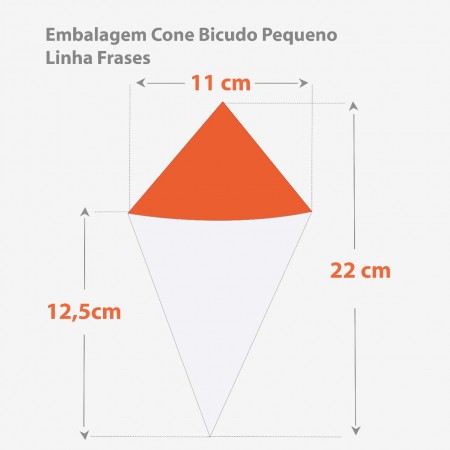 Cone Bicudo Pequeno Frases - 100 unidades