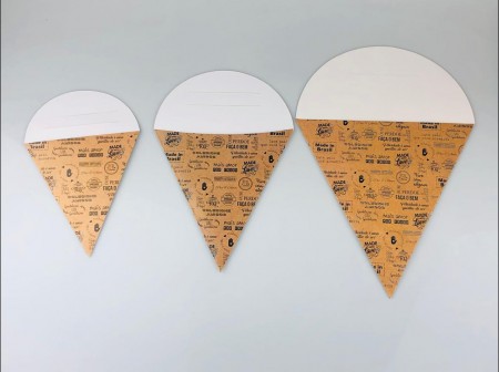 Cone c/ suporte de molho Pequeno Frases - 100 unidades