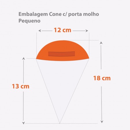 Cone c/ suporte de molho Pequeno Frases - 100 unidades