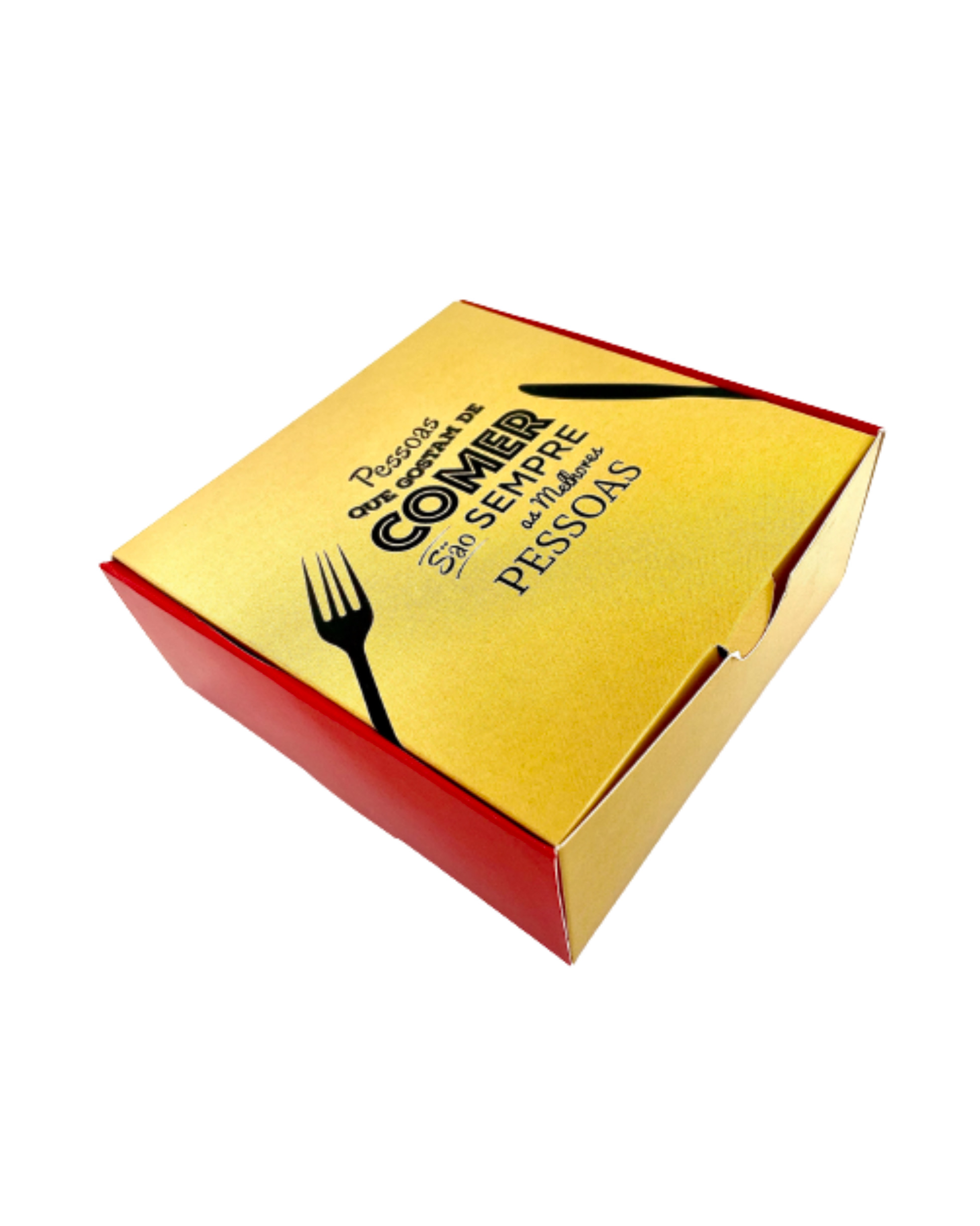 Embalagem p/ Frituras Salgados Sem Laminação P (13 x 13 x 5 cm) Melhores Pessoas - 100 unidades
