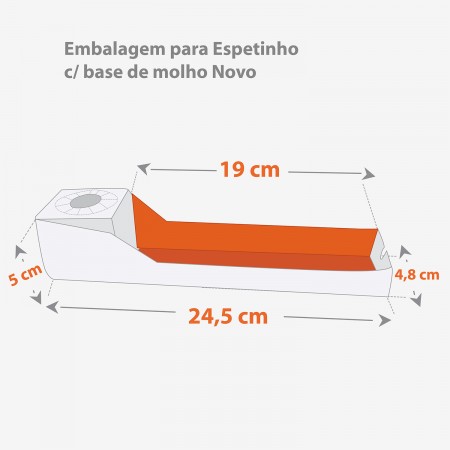 Embalagem p/ Espetinho c/ base de molho - 100 unidades