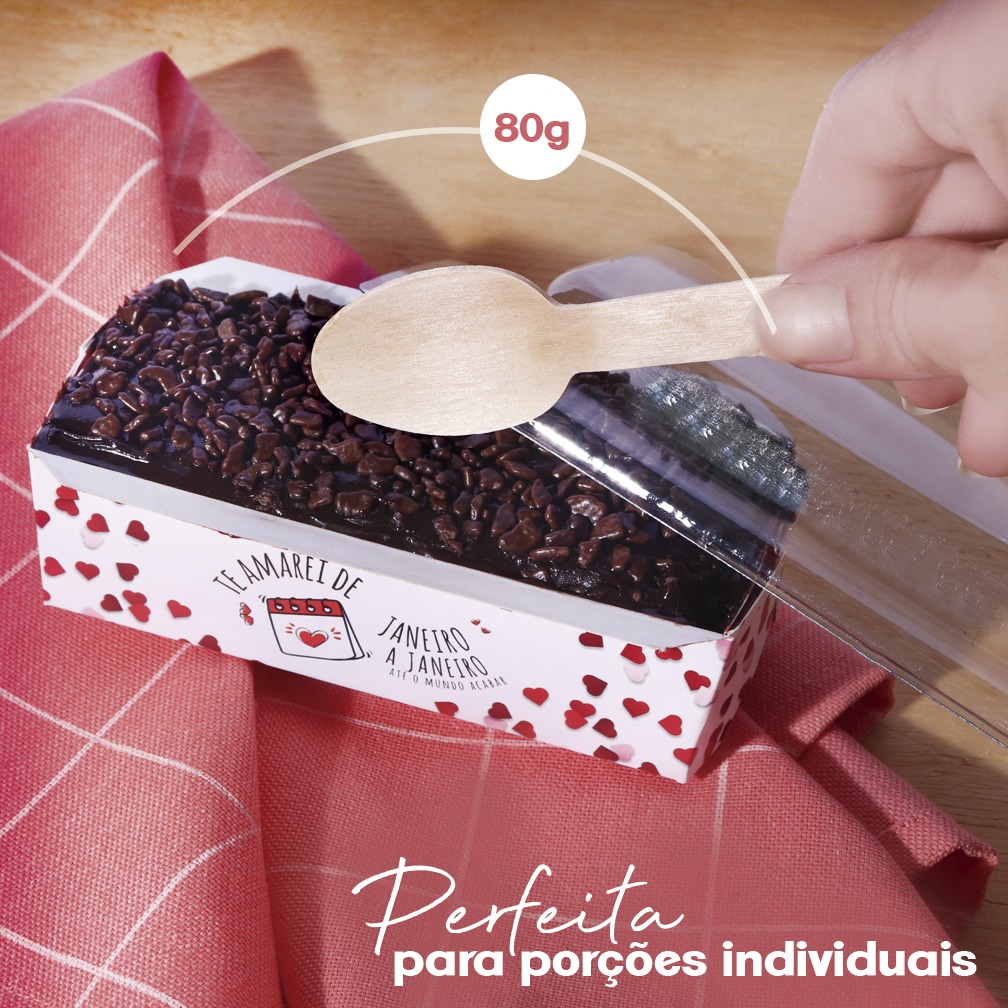Forma Bolo 80 gramas forneável Pequena C/ tampa - 100 unidades
