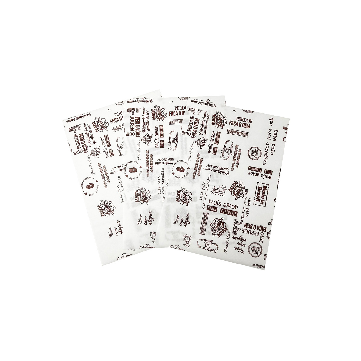 Papel Antigordura para Alimentos (14 x 20 cm) Linha Frases – 2mil folhas