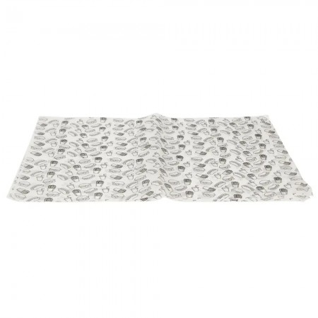 Papel Antigordura para Alimentos (28 x 40 cm) Branco e Preto – 500 folhas