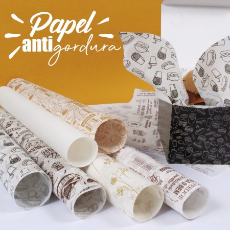 Papel Antigordura para Alimentos (28 x 40 cm) Lisa Branca – 500 folhas