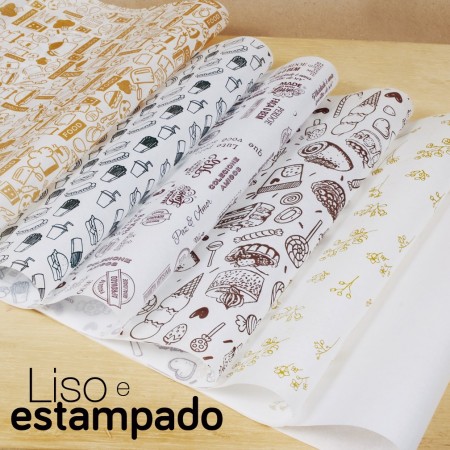 Papel Antigordura para Alimentos (28 x 40 cm) Lisa Branca – 500 folhas