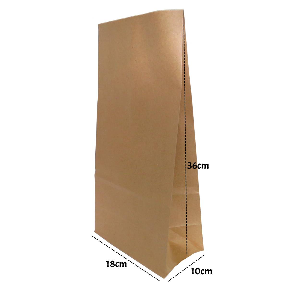 Saco Kraft (18 x 10 x 36 cm) Liso - 100 unidades